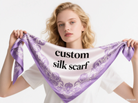 Écharpe en soie Écharpe personnalisée avec impression personnalisée et design de logo Écharpe en soie personnalisée avec logo pour l'image de marque et la mode