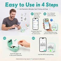 Imprimante d'étiquettes thermique portable de 2 pouces (57 mm) pour batterie de 1300 mAh, sans encre, pour la création d'étiquettes adhésives