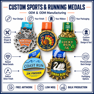Médailles personnalisées en émail souple pour cyclisme et course à pied avec rubans personnalisés et motifs inversés pour événements sportifs - Product Image 4
