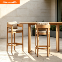 Ensemble de chaises de bar en teck massif de haute qualité, table et chaises de bar modernes, imperméables et durables pour une utilisation en extérieur dans les villas et les hôtels
