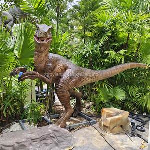Modèle de dinosaure Velociraptor animatronique grandeur nature pour parcours de mini-golf, idéal pour les parcs à thème intérieurs/extérieurs et les centres commerciaux - Product Image 1