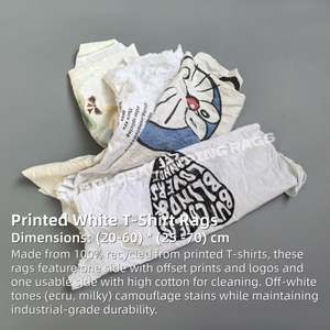 Trapos de Algodón Blanco de Alta Durabilidad con Estampado, Resistentes a Desgarros, para Limpieza Industrial - Product Image 2