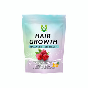 อาหารเสริมวิตามินบำรุงเส้นผมแบบกัมมี่ สูตร OEM/ODM สำหรับแบรนด์ส่วนตัว ช่วยเสริมวิตามินเอ บำรุงผมให้นุ่ม ยาว และแข็งแรง - Product Image 1