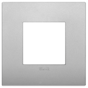 Vimar Placca Classic 2M Silver Matt Wall <b>Switch</b> Plate 9x9cm - Product Image 1