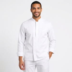ชุดยูนิฟอร์มโรงแรม แห้งเร็ว ผ้าฝ้าย 100% แขนยาว แบบ unisex ผู้ผลิตเสื้อเชฟระบายอากาศ ชุดทำงานร้านอาหาร/ครัว - Product Image 1
