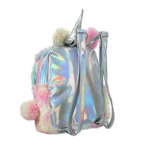 2020 nouveaux enfants jouets arc-en-ciel sac à dos couleurs Laser filles mode doux en peluche licorne sacs d'école