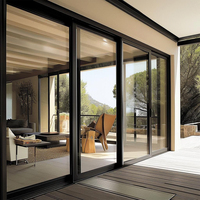 Porte coulissante moderne en verre, paroi de séparation, portes pliantes, entrée intérieure, double vitrage, alliage d'aluminium, cuisine, jardin, sur mesure