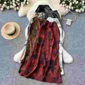 Falda lápiz de satén 100% seda retro con estampado de verano 2025 para mujer, cintura imperio, casual, al por mayor - Product Image 1