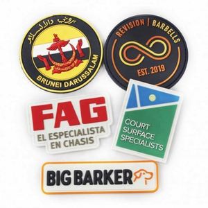 Custom Embossed Private Brand Name 3D Logo Garment Sew on Soft PVC Rubber Patch Labels for Clothing - Product Image 1