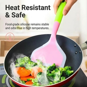 Heat Resistant <b>Silicone</b> BBQ Scraper Spatula <b>Tool</b> Set Food Grade Flexible Grill Scraper Sauce Spreader Barbecue Accessories - Product Image 4