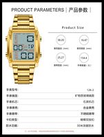 Jam Tangan Sport BESTWIN 126 Layar Back Light Pria Kalender Stopwatch Alarm Merek Ternama Mewah Baja Hitung Mundur Digital