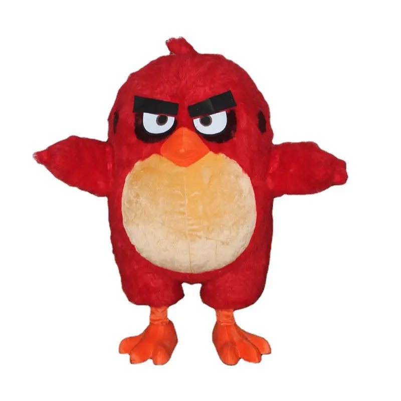 Angry-Birds 2m / 6.6ft plush moving cartoon inflatable bird mascot costume for adults
