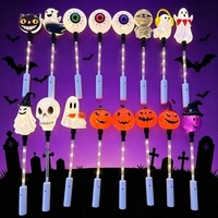 Bande lumineuse LED portable pour Halloween et Noël, motif dessin animé, en ABS, jouet lumineux décoratif, guirlande lumineuse pour fête