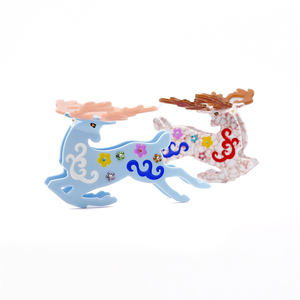 Pinza de Pelo Unisex de Acetato Premium, Diseño Exquisito de Ciervo Corriendo, Decoración de Diamantes de Imitación Brillantes, Color Personalizable, Moda para el Cabello - Product Image 5