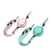 Kabel Data 3-in-1 yang Dapat Disesuaikan Warna Macaron Kabel Daya Hadiah Kustomisasi Logo Kabel Pengisian Cepat Ponsel Pintar Tersedia dalam Stok