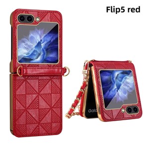 เคสโทรศัพท์แบบพับได้ Samsung Flip6/5 ชุบเคลือบเงา ดีไซน์เก๋ไก๋ พร้อมสายคล้องคอสุดอินเทรนด์สไตล์เกาหลี - Product Image 6