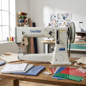 Máquina de Coser Industrial de Alta Velocidad B-441 de Una Sola Aguja, de Alta Resistencia, con Alimentación Compuesta, Puntada Recta, Base Cilíndrica y Operación Electrónica - Product Image 1