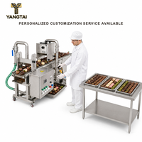 Machine industrielle d'enrobage au chocolat pour biscuits, gâteaux et craquelins