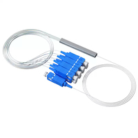 Divisor de Fibra Óptica Monomodo Mini PLC 1x8 SC UPC de Tubo de Acero para Redes FTTH 5G PON, OEM de Fábrica