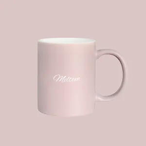 Mug en céramique personnalisé beige pastel, capacité 400 ml, passe au lave-vaisselle, revêtement classique pour le thé, ODM, argile, cadeau de remise de diplôme - Product Image 2