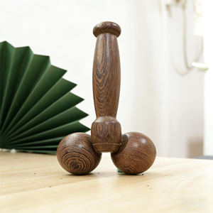 Rodillo de masaje de madera con mango, set de masajeadores faciales y corporales para relajar los músculos, dispositivo de masaje para cuerpo, cuello, manos, brazos y piernas - Product Image 3