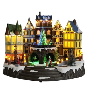 Figura Decorativa Navideña con Árbol Animado Iluminado con LED, Música y Estilo Europeo, Marca MELODY, Funciona con 3 Pilas AA, para Decoración Navideña - Product Image 1