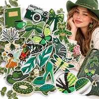 Patch brodé thermocollant et à coudre en gros, motifs vert, Kawaii, papillon, fée, fleur, chapeau de cowboy, tortue
