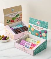 Boîte de présentation personnalisée de luxe et tendance pour cupcakes, biscuits, noix, pâtisseries, desserts, avec logo, fermeture éclair de qualité alimentaire
