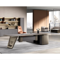 Bureau de direction de luxe, robuste, de qualité supérieure, poste de travail exécutif élégant, bureau de luxe spacieux, table de direction haut de gamme