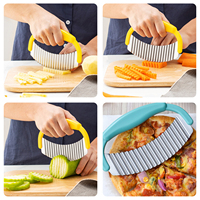 Coupeur de légumes multifonctionnel Accessoires de cuisine Coupeur de croustilles en acier inoxydable avec poignée