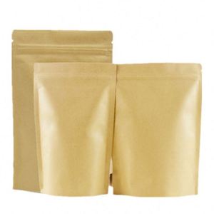 Sacs à fermeture éclair personnalisés imprimés 18x30cm en papier kraft recyclé, sachets alimentaires autoportants en aluminium, pack promotionnel - Product Image 1