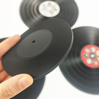 Sous-verre en PVC souple antidérapant isolant, motif CD vintage, logo personnalisé, disque vinyle, diamètre 10 cm, pour restaurants et clubs, marque QX