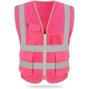 Chaleco DE SEGURIDAD Premium Compatible con ANSI/ISEA Chaleco de seguridad de malla de alta visibilidad Ropa reflectante con bolsillos y cremallera - Product Image 4