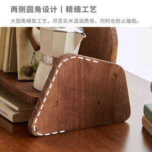 Étagère de bureau en bois, couleur noyer naturel, organisateur multifonctionnel, type sur pied, pour rangement à domicile ou au bureau - Product Image 3