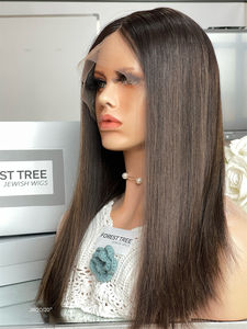 วิกผมลูกไม้ด้านหน้าแบบ HD สุดหรูผมทาสผมสีน้ำตาลพร้อมสีบลอนด์วิกผมคนยิว - Product Image 3