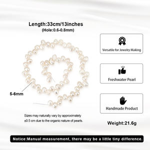 RINNTIN PP6 Collar de Perlas de Agua Dulce Naturales de 5-6 mm 4A, Hilo de Perlas Cultivadas de 14 Pulgadas, Perlas Sueltas al por Mayor - Product Image 4
