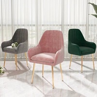 Chaises de salle à manger modernes de luxe en velours noir nordique pour table à manger, vente en gros 1688