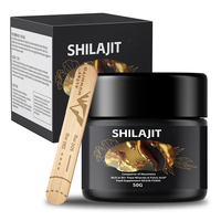 Résine de Shilajit OEM ODM en pot de 50 g, sous forme de résine avec bâtonnet doseur en bois, Acide Fulvique, Oligo-éléments, Compléments Alimentaires pour Adultes