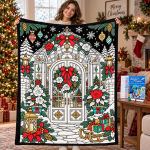 Couverture à colorier de Noël DIY, réutilisable, lavable, en flanelle douce, couverture graffiti, cadeau familial pour enfants - Product Image 1