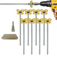 Piquets de sol à visser de 8 pouces, design multi-trous, 8 pièces et 1 tournevis hexagonal pour la fixation de tentes, auvents, abris et balançoires