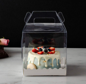Récipient à gâteaux en plastique transparent portable unique pour les mariages, les anniversaires et les douches de bébé Emballage de transport artisanal recyclable - Product Image 1
