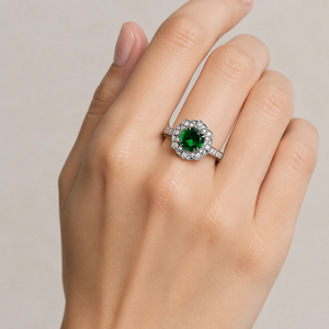 Anello Floreale Traforato con Gemme per Donne, Elegante Gioiello da Dito alla Moda - Product Image 2