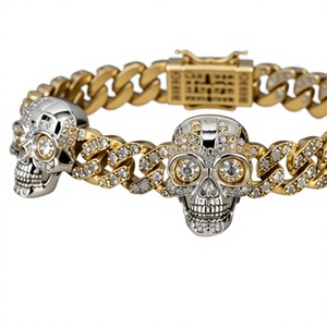 Pulseras de Eslabones Cubanos Plateadas con Incrustaciones de Perlas de Agua Dulce y Circonitas, Joyería Unisex para Fiestas, Regalo de Estilo Hip Hop - Product Image 3