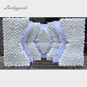 LFB1079 인공 꽃 벽 사용자 정의 3D 롤러 커튼 패브릭 배경 웨딩 장식 실크 장미 인공 꽃 벽 - Product Image 4