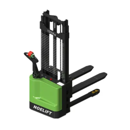 mini electric pallet stacker(E series) 120Ah maintenance-free battery, with charger, two-stage gantry, 1.1KW drive, 2.2KW lift