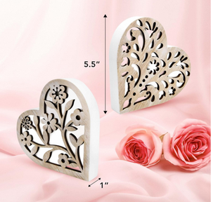 Cœur <span class=keywords><strong>en</strong></span> <span class=keywords><strong>bois</strong></span> <span class=keywords><strong>sculpté</strong></span> romantique, collection 2026, idéal pour la Saint-Valentin, les anniversaires de mariage et comme cadeau décoratif pour les couples - Product Image 2