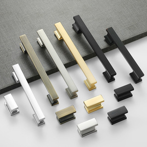 Modern Minimalist Cabinet Handles Zinc Alloy Bar Shape Durable Wardrobe Drawer Pulls - Product Image 3