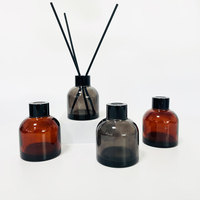 Bouteille d'aromathérapie sans feu 100ml bouteille de parfum ronde épaissie claire huile essentielle avec couvercle bouteille de diffuseur de parfum