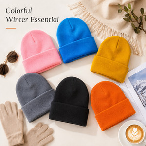 Gorros de Punto Personalizados al por Mayor con Logotipo, Gorro de <span class=keywords><strong>Invierno</strong></span> Suave y Cálido de Acrílico para <span class=keywords><strong>Hombre</strong></span> y Mujer, Gorro Promocional en Blanco - Product Image 2