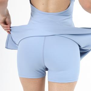 2024 Tennis kleid mit Shorts Damen Tennis bekleidung Overall Casual Golf Wear Workout Gym Outfit Sport kleid darunter - Product Image 4